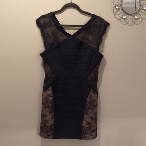 Navy blue BCBG bodycon dress.